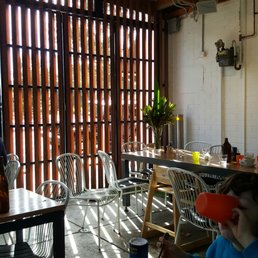 Great outside heated area.  Usually there is a playground out the back but they are currently renovating.