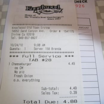 Knowlwood - Burgers Near Me - Irvine, California