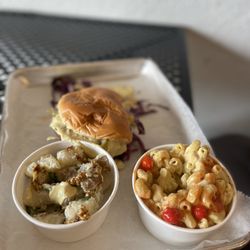 Market On South - BUFFALO MAC-N-CHEESE, BREW BURGER, and TATER SALAD.