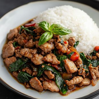 Thai 7 Bistro - Pad Kra Pao - Stir Fried Beef Basil - Thai Near Me - Brea, California Thai 7 Bistro - Pad Kra Pao - Stir Fried Beef Basil - Thai Near Me - Brea, California