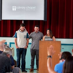 Calvary Chapel Walnut Creek - The children's ministry director and the music and media director being prayed for.