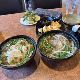 Pho nam (beef broth with thin sliced steak) Chicken pho ( beef broth with chicken slices) Pho nam (beef broth with thin sliced steak) Chicken pho ( beef broth with chicken slices)