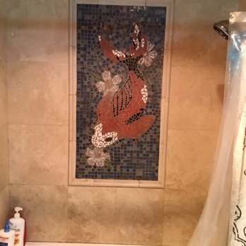 Select Tile & Stone - Koi fish mosaic 2'x4' shower wall - General Contractors Near Me