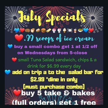 Alvin Ord's Sandwich Shop - Starting right now!
 Come see us for these great July only Specials! - Sandwiches Near Me - Springtown, Texas