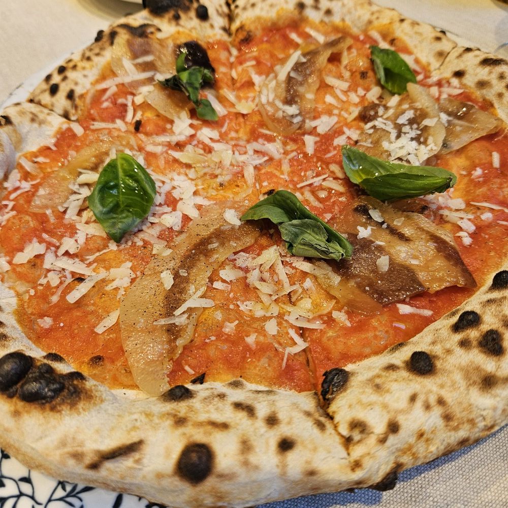 Fuoco Matto - Our tomato puree pizza. - Italian Near Me - Florence, FI Fuoco Matto - Our tomato puree pizza. - Italian Near Me - Florence, FI