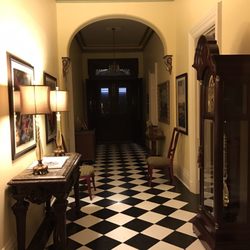 Casa Finale - Front hall at night.