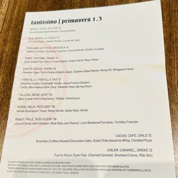 Tantisimo - Dinner menu - Pop-Up Restaurants Near Me - Nashville, Tennessee