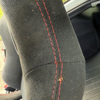 Gomez Custom Upholstery - You can see where the old stitching was at. Left holes in the material and glue left over. - Furniture Reupholstery Near Me - Walnut, California