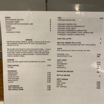 Eight AM - Current menu as of 4/22/2022...page 2 - New American Near Me - San Francisco, California