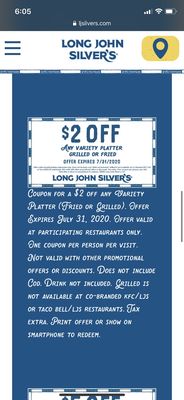 Menu photo 4 Long John Silver's Clovis, CA