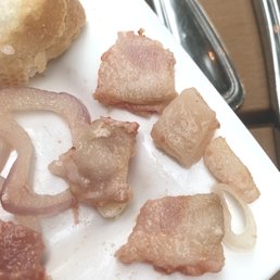 Some of the disgusting bacon! Really hope we don't get sick. Some of the disgusting bacon! Really hope we don't get sick.