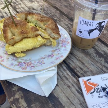 Luana's Coffee & Beer - BYO Breakfast Sandwich on focaccia & a Damnnn Daniel - Coffee & Tea Near Me - Phoenix, Arizona Luana's Coffee & Beer - BYO Breakfast Sandwich on focaccia & a Damnnn Daniel - Coffee & Tea Near Me - Phoenix, Arizona