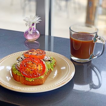 Austin Tea Xchange Cafe - Crushed Avocado Toast, add Ham, and a Drip Coffee - Cafes Near Me - Austin, Texas Austin Tea Xchange Cafe - Crushed Avocado Toast, add Ham, and a Drip Coffee - Cafes Near Me - Austin, Texas
