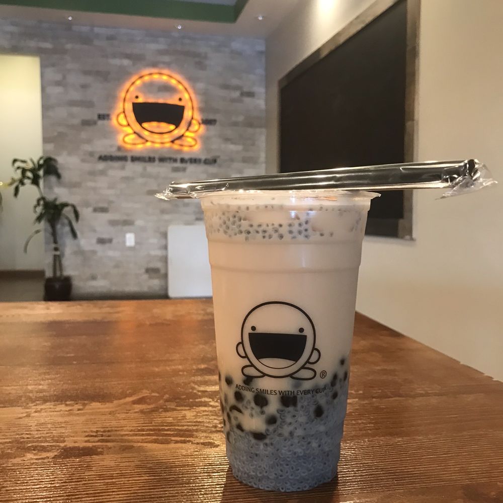 Boba Tea House - Honey milk tea (non dairy) with boba, light ice, and basil seeds. - Coffee & Tea Near Me - Riverside, California