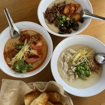 Secret Congee - Tom Yum Shrimp Congee, Garlic Blue Crab Congee, Slow-Cooked Beef and Kimchi Congee, Youtiao Crispy Fried Dough - Asian Fusion Near Me - Seattle, Washington