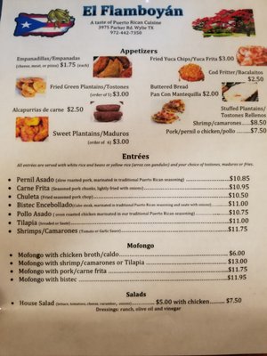 Menu photo 8 El Flamboyan Wylie, TX Menu photo 8 El Flamboyan Wylie, TX