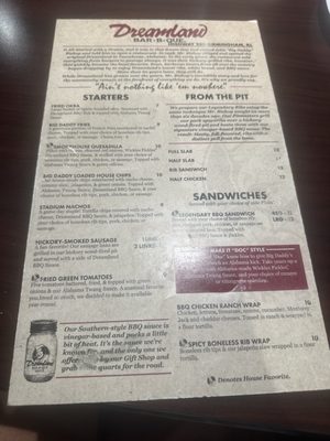 Menu photo 1 Dreamland BBQ Hoover, AL Menu photo 1 Dreamland BBQ Hoover, AL