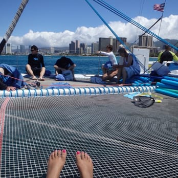 Holokai Catamaran - Relaxing on the catamaran - Boating Near Me - Honolulu, Hawaii Holokai Catamaran - Relaxing on the catamaran - Boating Near Me - Honolulu, Hawaii