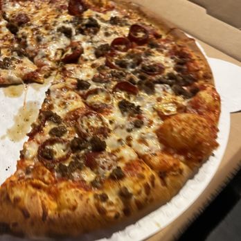 The Rock Yard Kitchen & Bar - Pepperoni and ground beef pizza! - Pizza Near Me - Trenton, Texas
