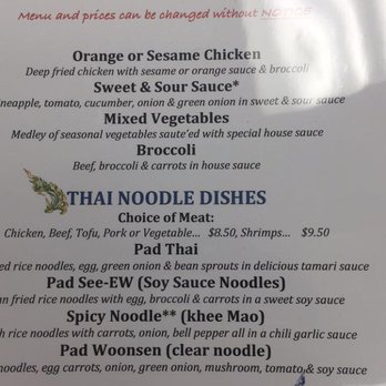 Pon's Thai Cuisine - The prices on the menu are wrong, but you won't be told they are, unless you notice and ask - Thai Near Me - Asheville, North Carolina