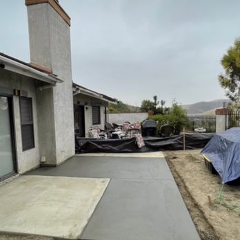 Apollo Concrete and Pumping - Added to this customers back yard patio extending it . Call for a free estimate today - Masonry/Concrete Near Me Apollo Concrete and Pumping - Added to this customers back yard patio extending it . Call for a free estimate today - Masonry/Concrete Near Me