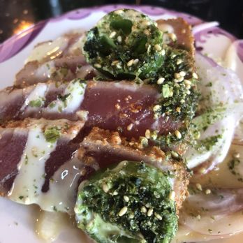 iSushi - Seared tuna, my favorite of what I had today! This was my second serving with extra jalapeños - Sushi Bars Near Me - Renton, Washington iSushi - Seared tuna, my favorite of what I had today! This was my second serving with extra jalapeños - Sushi Bars Near Me - Renton, Washington