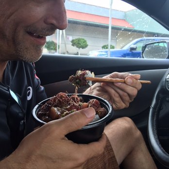 Sack N Save - Brian eating his poke bowl in the car. Because you just can't wait to eat it! Oahu is amazing! Five-star-quality poke at the supermarket. - Grocery Near Me - Nanakuli, Hawaii