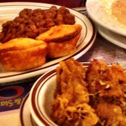 Brintle's Homestyle Restaurant - Lemon pepper chicken, sweet potatoe casserole, pinto beans & cornbread. Side bowl of chicken & dumplins.