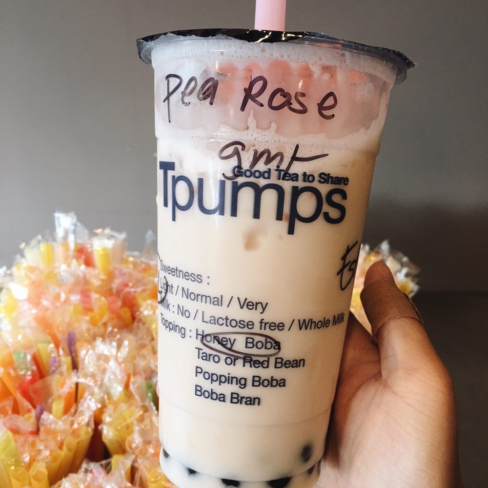 Tpumps - Pasadena - Peach rose green tea with milk - Bubble Tea Near Me - Pasadena, California Tpumps - Pasadena - Peach rose green tea with milk - Bubble Tea Near Me - Pasadena, California