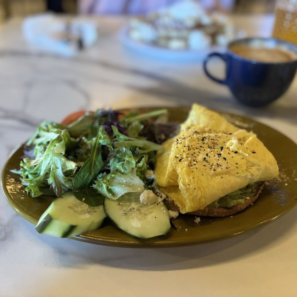 Haven Haus Cafe - Avocado toast with practically an omelette on top of the toast! - Breakfast & Brunch Near Me - Temecula, California