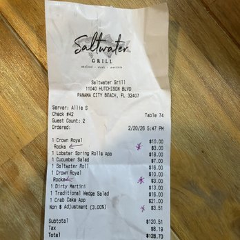 Saltwater Grill - See the charges for Rocks with the crown , better known as ice. - Seafood Near Me - Panama City Beach, Florida Saltwater Grill - See the charges for Rocks with the crown , better known as ice. - Seafood Near Me - Panama City Beach, Florida