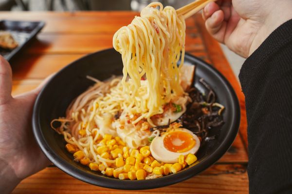 Lifting Noodles Ramen by null