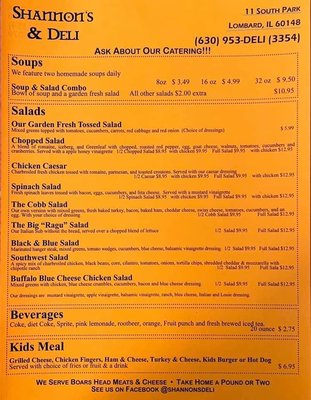Menu photo 2 Shannon's Deli Lombard, IL Menu photo 2 Shannon's Deli Lombard, IL
