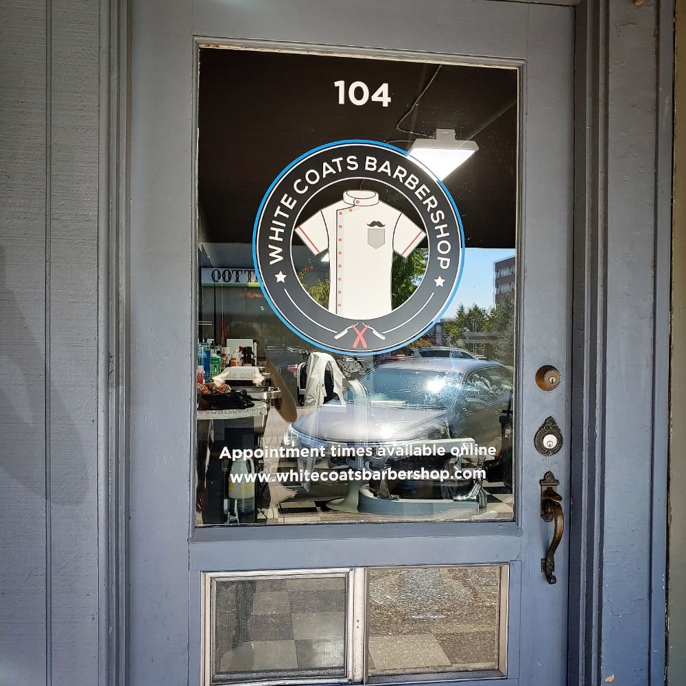 White Coats Barbershop Logo