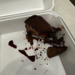 $12 slice of chocolate cake from Fig's Steakhouse in Tool, Texas. $12 slice of chocolate cake from Fig's Steakhouse in Tool, Texas.