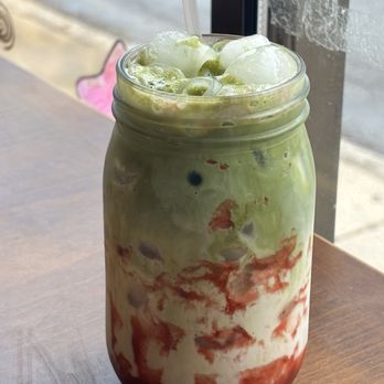 Gorilla Sushi Diversey - Iced Strawberry Matcha Latte - Sushi Bars Near Me - Chicago, Illinois Gorilla Sushi Diversey - Iced Strawberry Matcha Latte - Sushi Bars Near Me - Chicago, Illinois