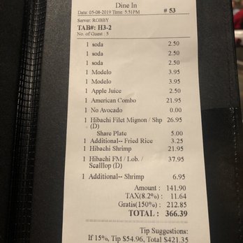 Kyoto - 150% gratuity?!?! - Sushi Bars Near Me - Yakima, Washington