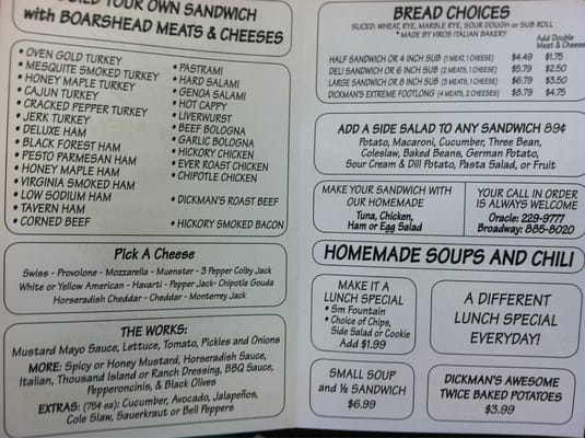 Menu photo 4 Dickman's Meat & Deli Tucson, AZ