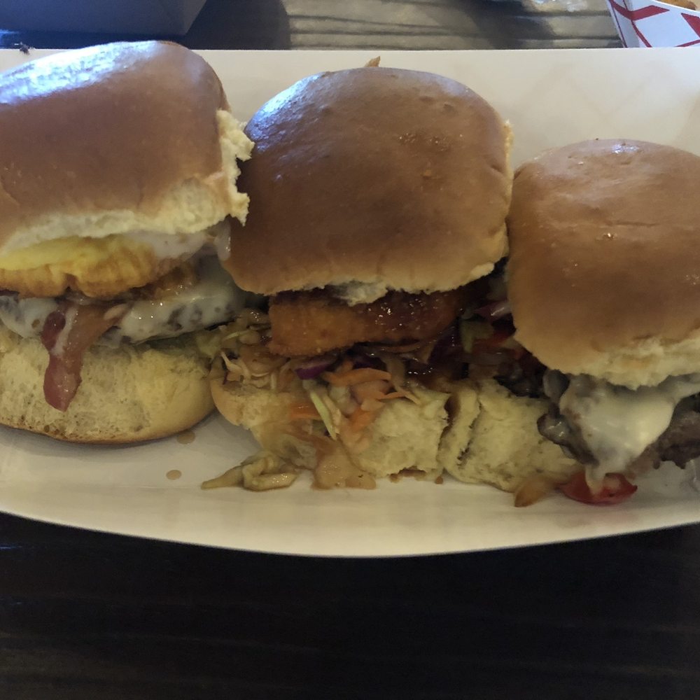 Food Trucks & Eatery - Three sliders - the hangover, Philly cheese steak, and daily special general Tso's - Caterers Near Me - Ansonia, Connecticut Food Trucks & Eatery - Three sliders - the hangover, Philly cheese steak, and daily special general Tso's - Caterers Near Me - Ansonia, Connecticut