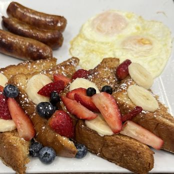 AmeriBrunch Cafe - French toast breakfast with side of fruit added. - Breakfast & Brunch Near Me - Las Vegas, Nevada AmeriBrunch Cafe - French toast breakfast with side of fruit added. - Breakfast & Brunch Near Me - Las Vegas, Nevada