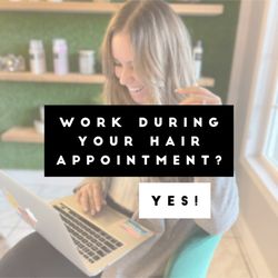 Evolve by Tara - We now have a desk to fit right under you while you get your hair done! Get your hair & work done with no worries.