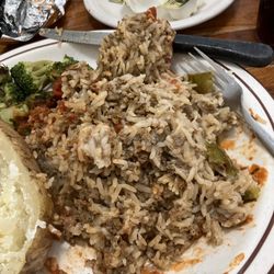 Luna's Family Restaurant - Opened stuffed pepper. 90% rice