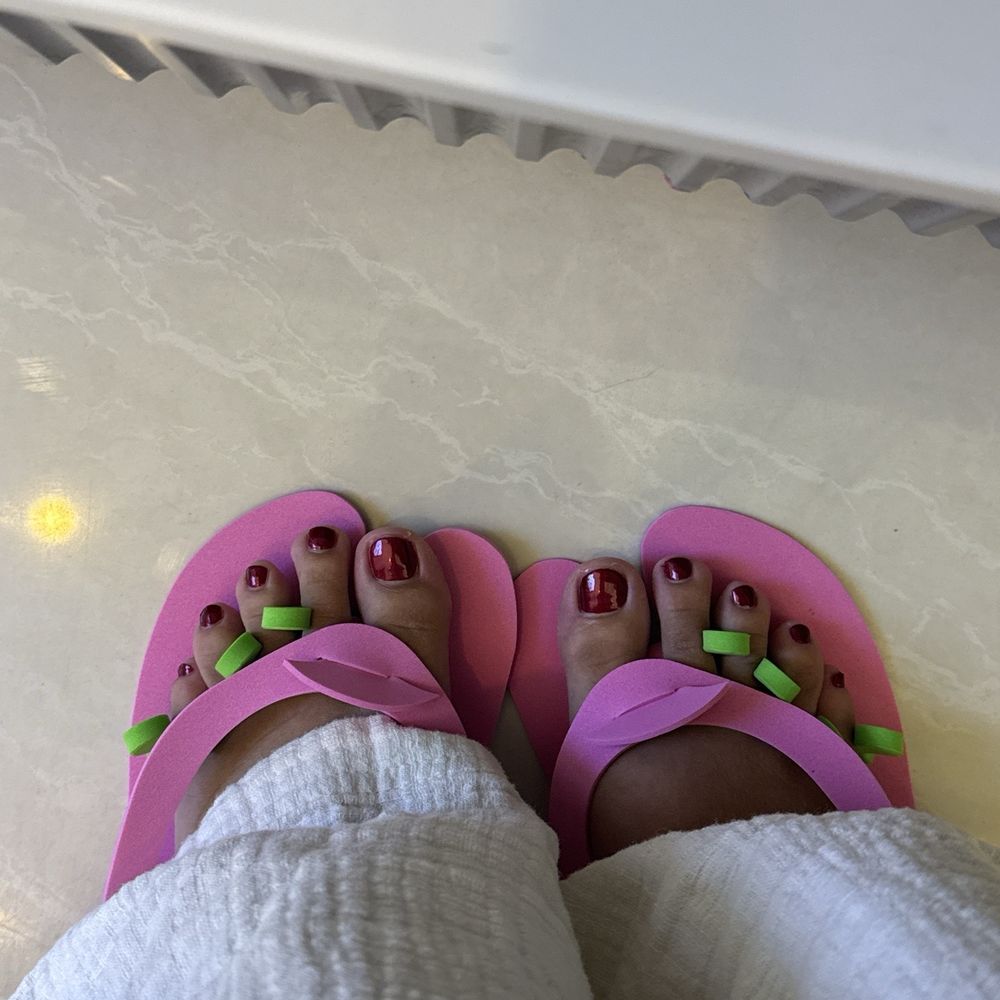 Spa pedicure with regular polish Spa pedicure with regular polish