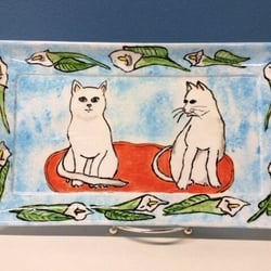 Ceramics By Nooshin - Two cat platter