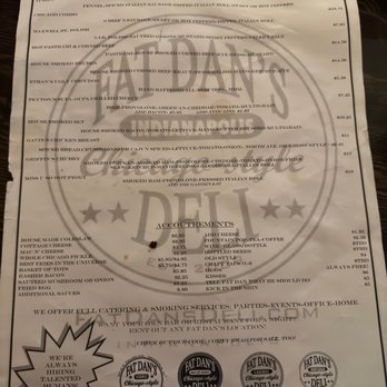 Fat Dan's Deli - Menu - Delis Near Me - Bloomington, Indiana Fat Dan's Deli - Menu - Delis Near Me - Bloomington, Indiana