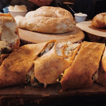 Cafe Bubamara - Breakfast wrap in front, mini Bureks in the back - Modern European Near Me - Clifton, New Jersey Cafe Bubamara - Breakfast wrap in front, mini Bureks in the back - Modern European Near Me - Clifton, New Jersey
