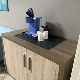 Coffee and fridge area Coffee and fridge area