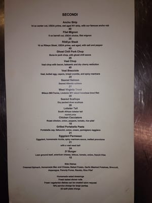 Menu photo 1 21 At The Frederick Huntington, WV Menu photo 1 21 At The Frederick Huntington, WV
