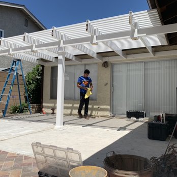 Mr Vinyl Tech - Custom patio cover being built - Fences & Gates Near Me - Carson, California