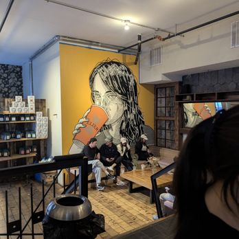 Elixr Coffee Roasters - Downstairs seating area - Coffee Roasteries Near Me - Philadelphia, Pennsylvania